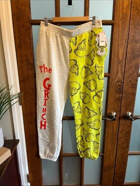 Adult The Grinch Two-Tone Jogger Pants - Lime & Heather Gray
